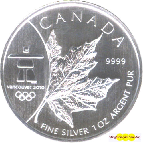 2008 1oz Silver Maple - 2010 WINTER OLYMPIC Privy